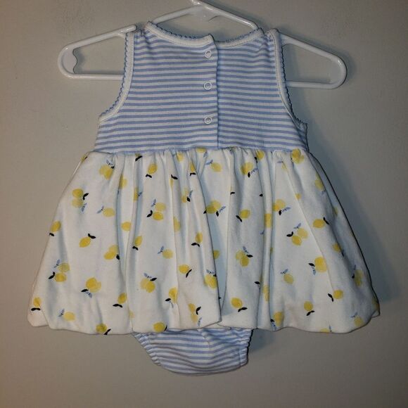 LITTLE ME LEMON PRINT BUBBLE DRESS SIZE 6 MONTHS - Picture 3 of 3